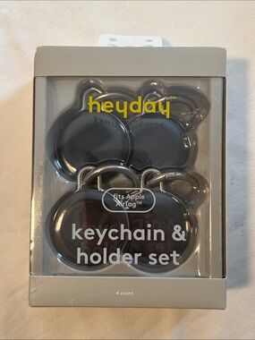 ☀️ Heyday Keychain and Holder Set of 4 For Apple AirTags NWT